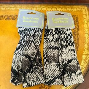Snakeskin Python Headband Headwrap Bandeaux Set of 2 NEW